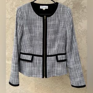 NW Calvin Klein Tweed Zip Up Jacket Sz 10